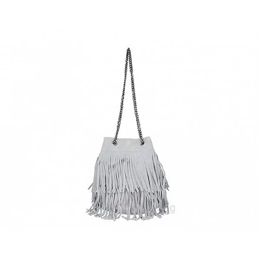 Valódi bőr Rojtos női oldaltáska Szürke színben