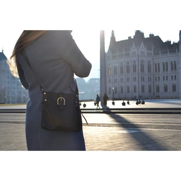 Valódi bőr női válltáska sötétszürke színben TR234 DarkGrey