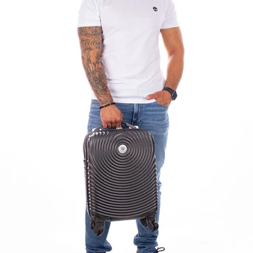 LEONARDO DA VINCI Bőrönd kabin XS méret kivehető kerékkel Keményfalú WIZZ ingyenes kabinbőrönd