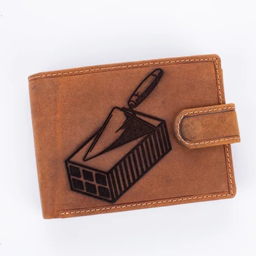 Giulio  bőr pénztárca kőműves mintával díszdobozban RFID rendszerrel