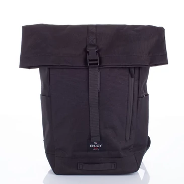 Fekete vászon többzsebes hátizsák