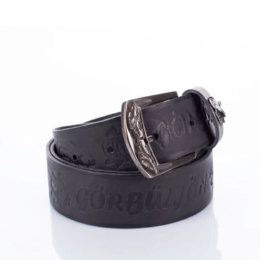 Horgász öv csuka mintával fekete színben 135 cm-től 90 cm-ig