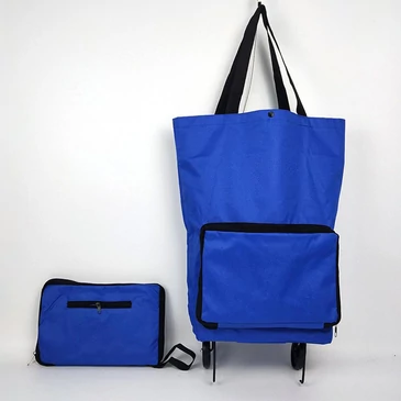 Összehajtható bevásárlókocsi royalkék színben