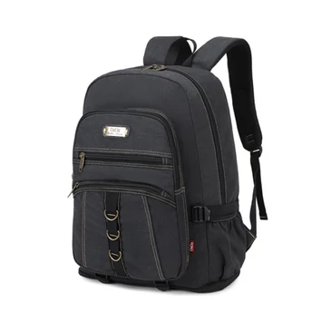 Outdoor Nagyméretű ultraerős vászon hátizsák fekete színben