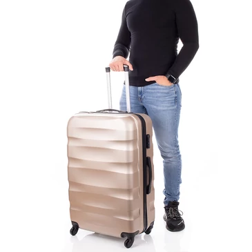 Travelway Bőrönd nagy méret pezsgő színben