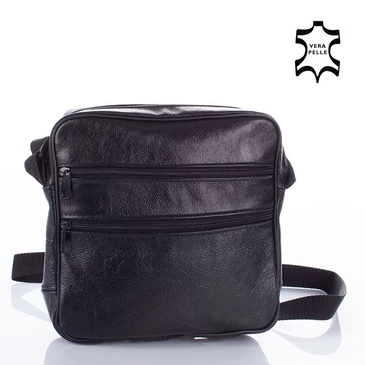 Valódi bőr férfi oldaltáska fekete színben