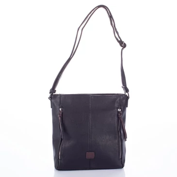 Sokzsebes női oldaltáska fekete színben 