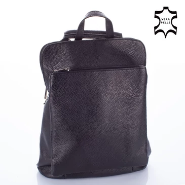 Valódi bőr női hátizsák Ipad tartóval fekete színben