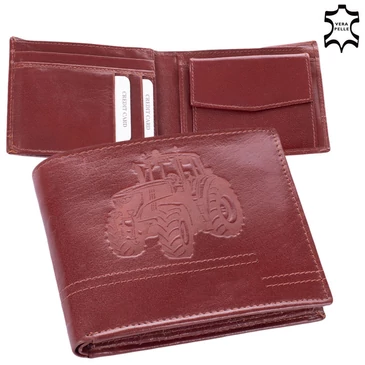 Traktoros bőr férfi pénztárca díszdobozban 