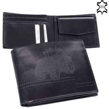 Bőr férfi pénztárca Traktor mintával 