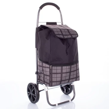 Sokzsebes Gurulós bevásárlókocsi szürke kockás 