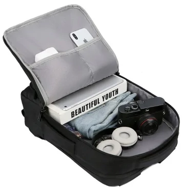 Fedélzeti méretű hátizsák USB töltővel bővíthető