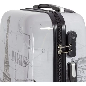 Párizs mintás bőrönd kabin méret 52 cm