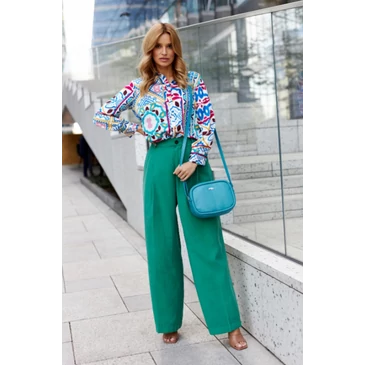 Valódi bőr Női oldaltáska türkizkék színben