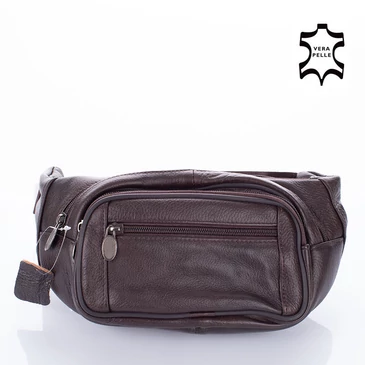 Valódi bőr övtáska barna színben