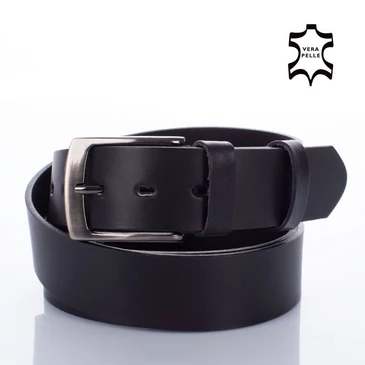 CezMar Valódi bőr férfi öv 125 cm fekete színben