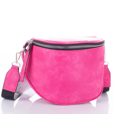 Keresztpántos női oldaltáska fuchsia színben 