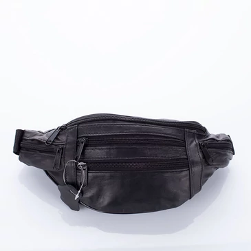 Valódi bőr övtáska fekete színben 