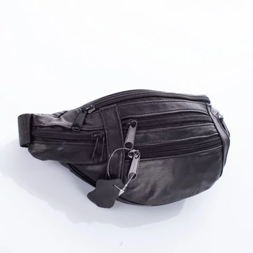 Valódi bőr övtáska fekete színben 