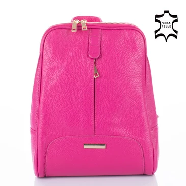Valódi bőr női hátizsák pink színben