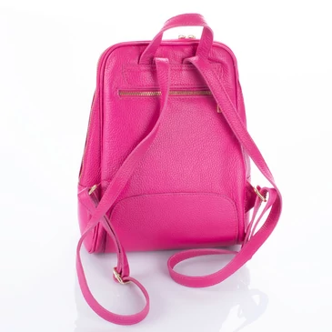Valódi bőr női hátizsák pink színben