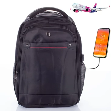 Ultraerős Fedélzeti méretű laptophátizsák  USB töltővel