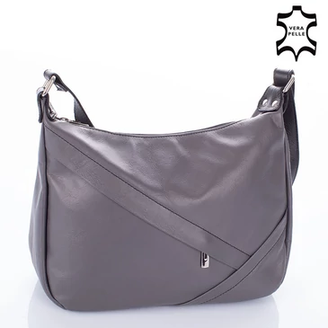 Valódi bőr női táska szürke színben