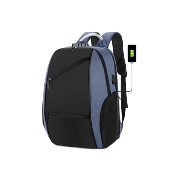 Számzáras Fedélzeti méretű laptophátizsák  USB csatlakozóval