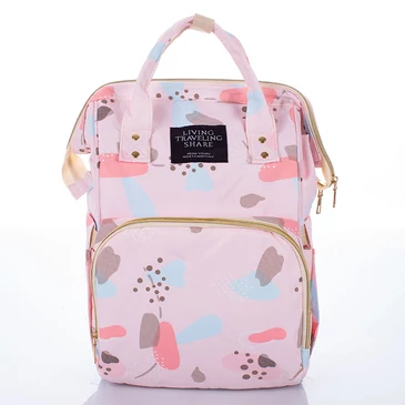 Női sokzsebes hátizsák rózsaszín