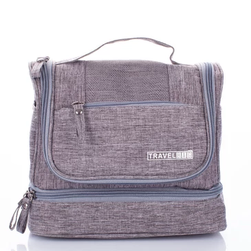 Sokrészes felakaszható kozmetikai táska szürke