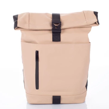 Bézs vízálló többzsebes laptoptartós hátizsák