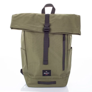 Zöld vászon többzsebes hátizsák