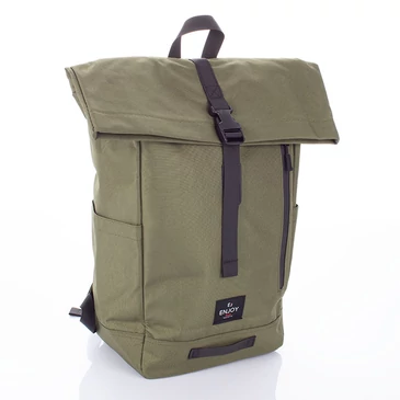 Zöld vászon többzsebes hátizsák