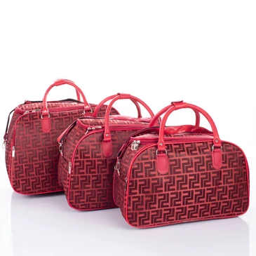 Utazótáska szett piros színben