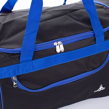 Tágas utazótáska méret fekete-royalkék színben