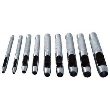 Bőrlyukasztó készlet műanyag tartóban; 9db, 2,5-10mm