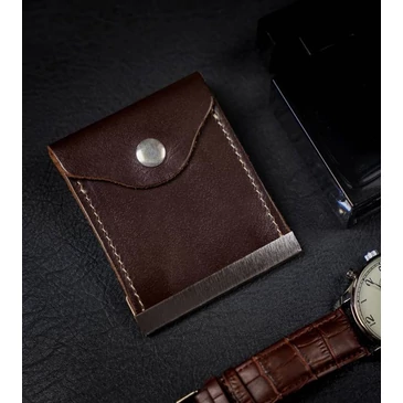 Valódi bőr Dolláros Pénztárca barna színben