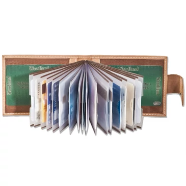 Woodland Valódi bőr kártyatartó 18 lapos
