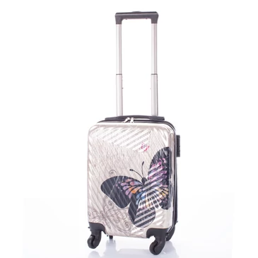 Pillangós keményfalú ABS bőrönd kabin méret levehető kerekekkel arany színben 40 x 30 x20 cm