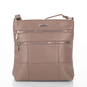 Silvia Rosa sokzsebes női oldaltáska taupe színben