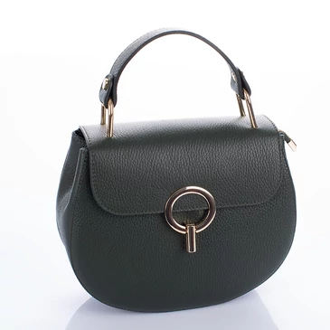 Valódi bőr női táska sötétzöld színben