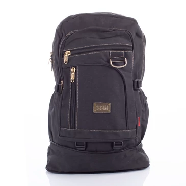 Outdoor Nagyméretű ultraerős vászon hátizsák fekete színben