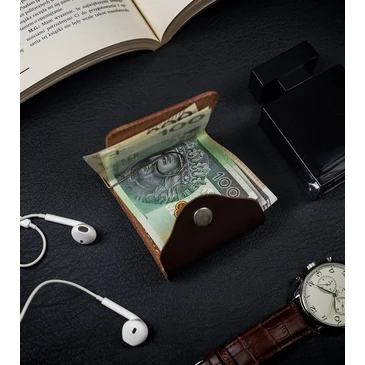 Valódi bőr Dolláros Pénztárca barna színben