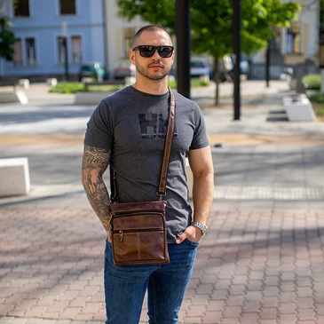 Elegáns olasz valódi bőr oldaltáska/válltáska