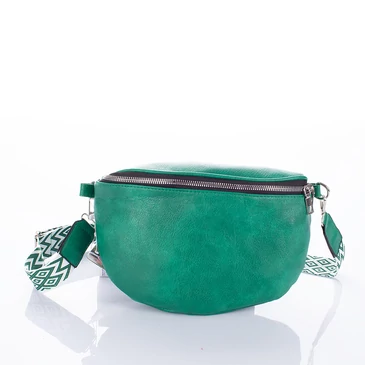 Keresztpántos női oldaltáska zöld színben