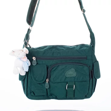 Angel sokzsebes női oldaltáska zöld színben ajándék kulcstartóval