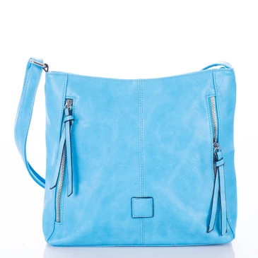 Sokzsebes női oldaltáska Türkizkék színben