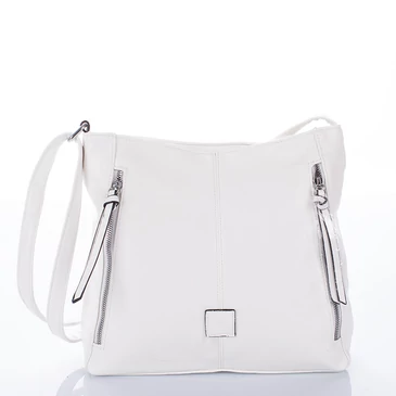 Sokzsebes női oldaltáska Fehér színben