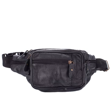 Valódi bőr övtáska fekete színben