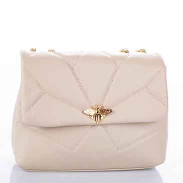 Bézs Valódi bőr női táska